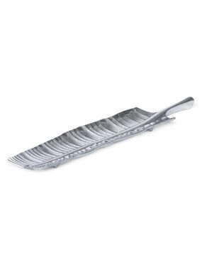 Banana Leaf Decorative Tray - Pewter